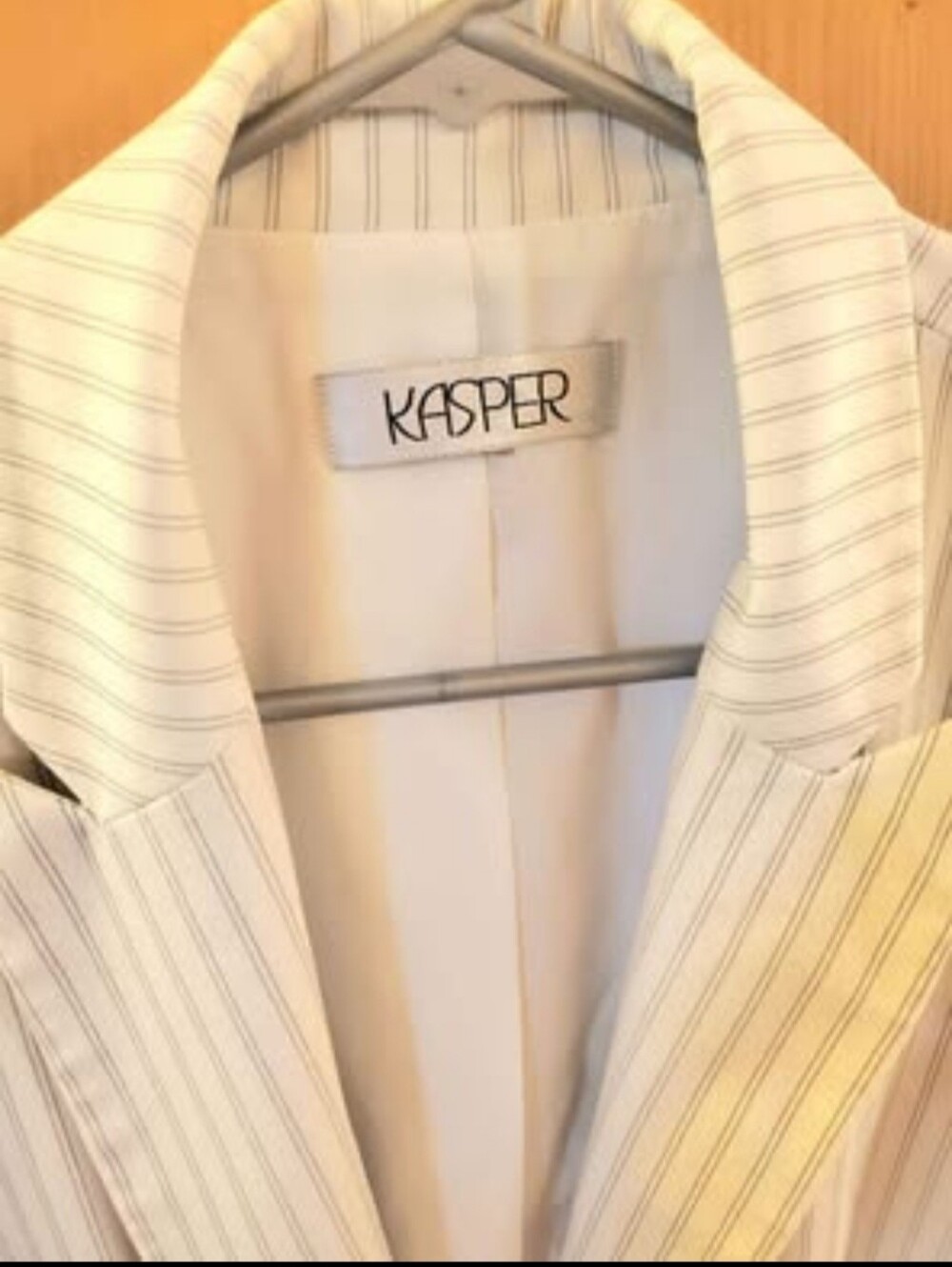 Lot Of 2 Womens Kasper Blazers Olive Green Blazer And Pinstriped